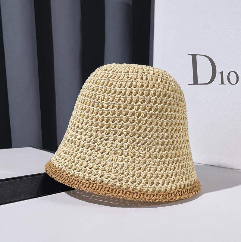 

Женская летняя художественная японская дышащая шляпа-ведро - Эффект маленького лица, Макияж не требуется, Полый дизайн M (56-58cm) бежевый