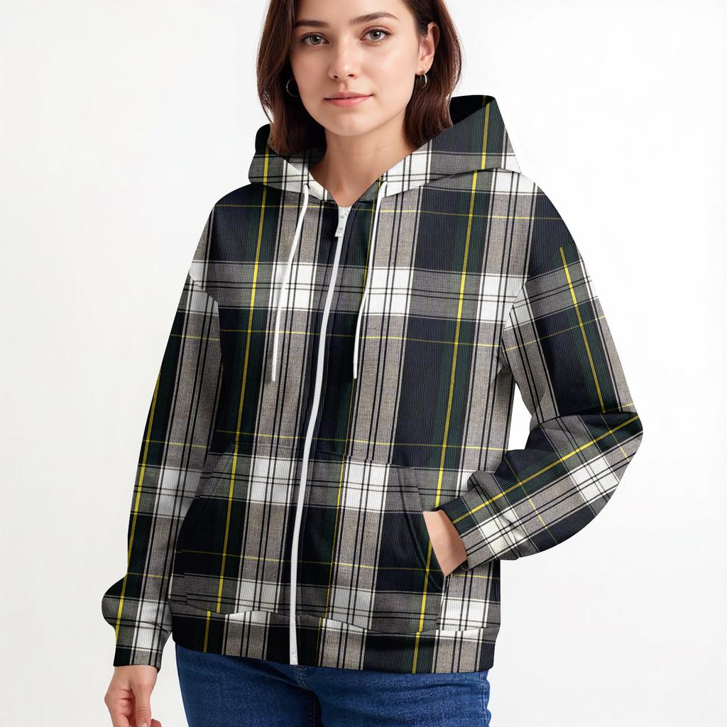 Dam Casual Mode Långärmad Dragkedja Jultryck Stickad Hoodie