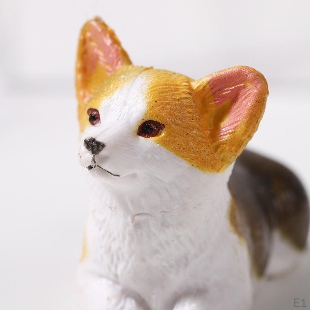 8Pcs Resin Corgi Figurines Sculpture Funny Small Dogs Statue Animal Dashboard Ornaments for