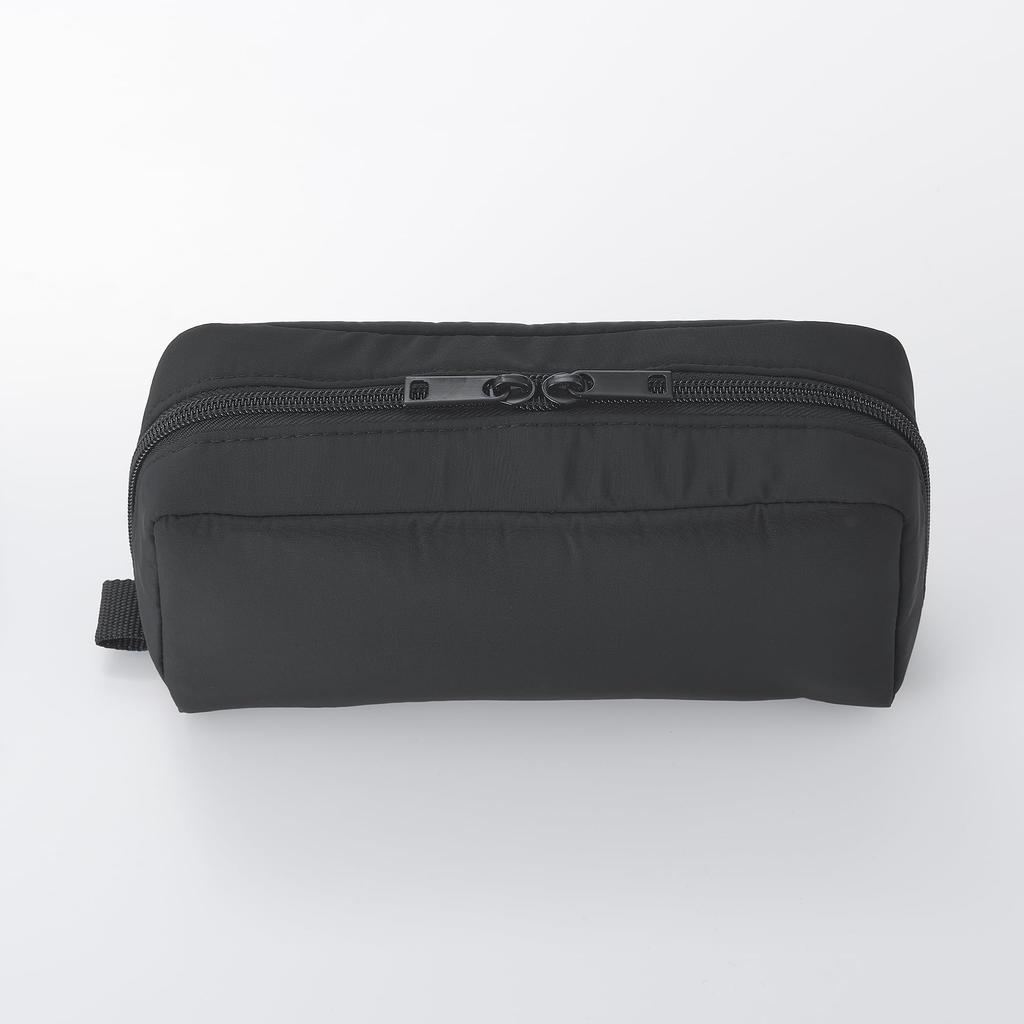 MUJI Polyester Gadget 20cm x 9cm x 6cm NDE16A1S Pouch, Black, Approx. (W) (H) (D),