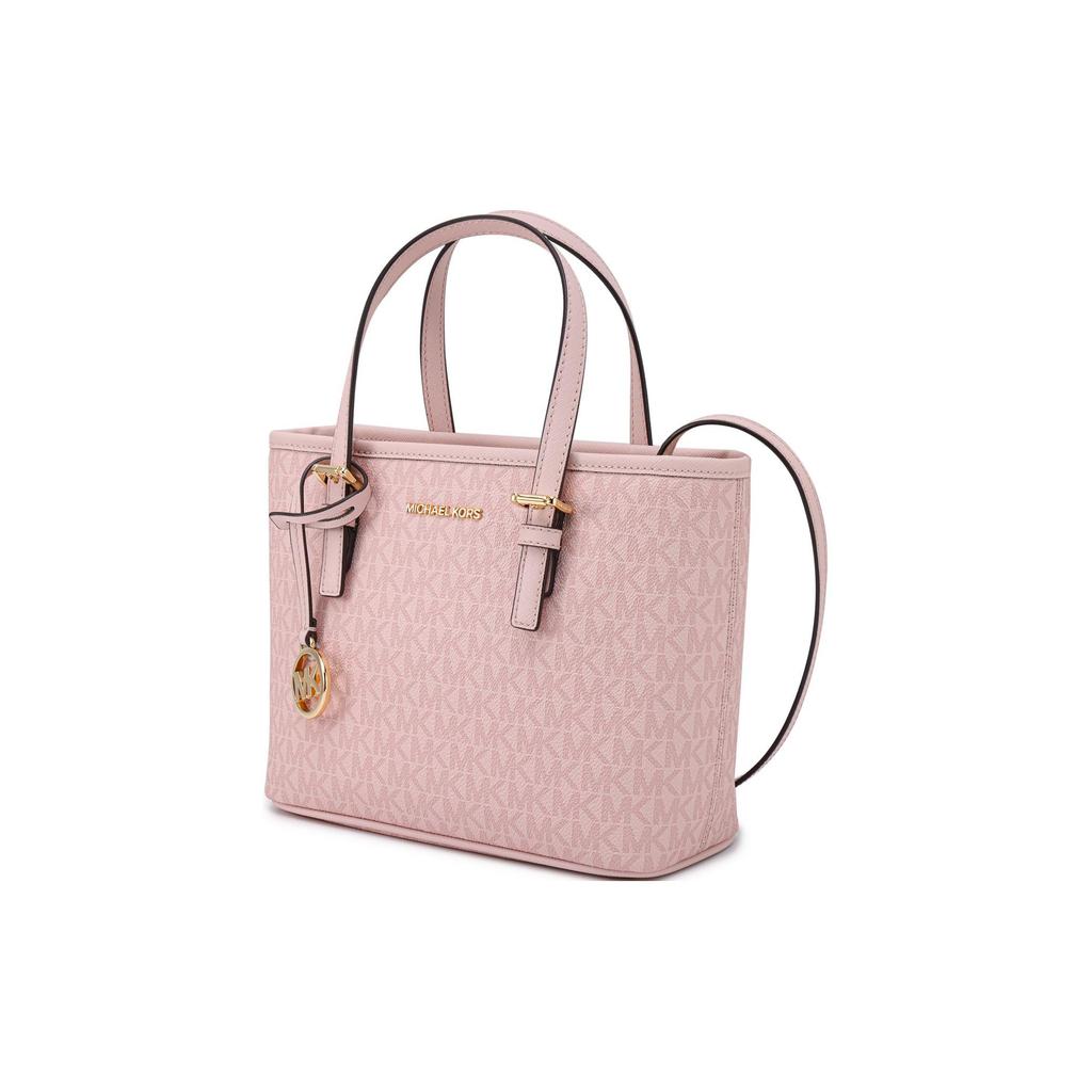 Michael Kors MK Jet Set 27 Classic Zipper Closure Monogram Canvas Shoulder Crossbody Mini Bag Women Bags Pink 35T9GTVT0B-628