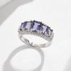 Classic design 925 sterling silver women's ring natural octagonal iolite real gemstones fine jewelry for Anniversary party gifts
