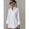 European and American New Lapel Long Sleeve Simple Shirts Fashion Loose Casual Top Casual Loose White Shirt