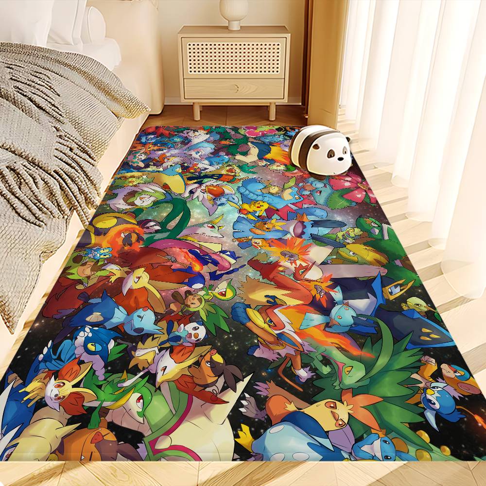 Cute P-Pokemones Anime Kitchen Mat Cheaper Anti-slip Modern Living Room Balcony Printed Modern Home Decor