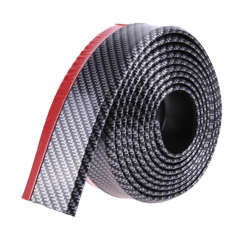 2.5M Car Bumper Lip Stickers Soft Carbon Fiber Car Rubber Bumper Strip Outside Bumper Front Lip Car Bumper Protectors