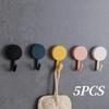 5pcs Multifunctional Self Adhesive Hook Kitchen Bathroom Strong Hook Non-marking Kitchen Hook Household Wall Hanging Door Hook
