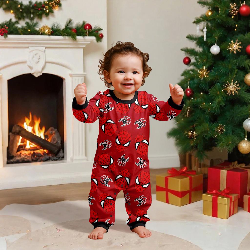 Christmas Print Cute Family Set Pajamas, Home Clothes, Family Set Long Sleeve Top Pants Set
