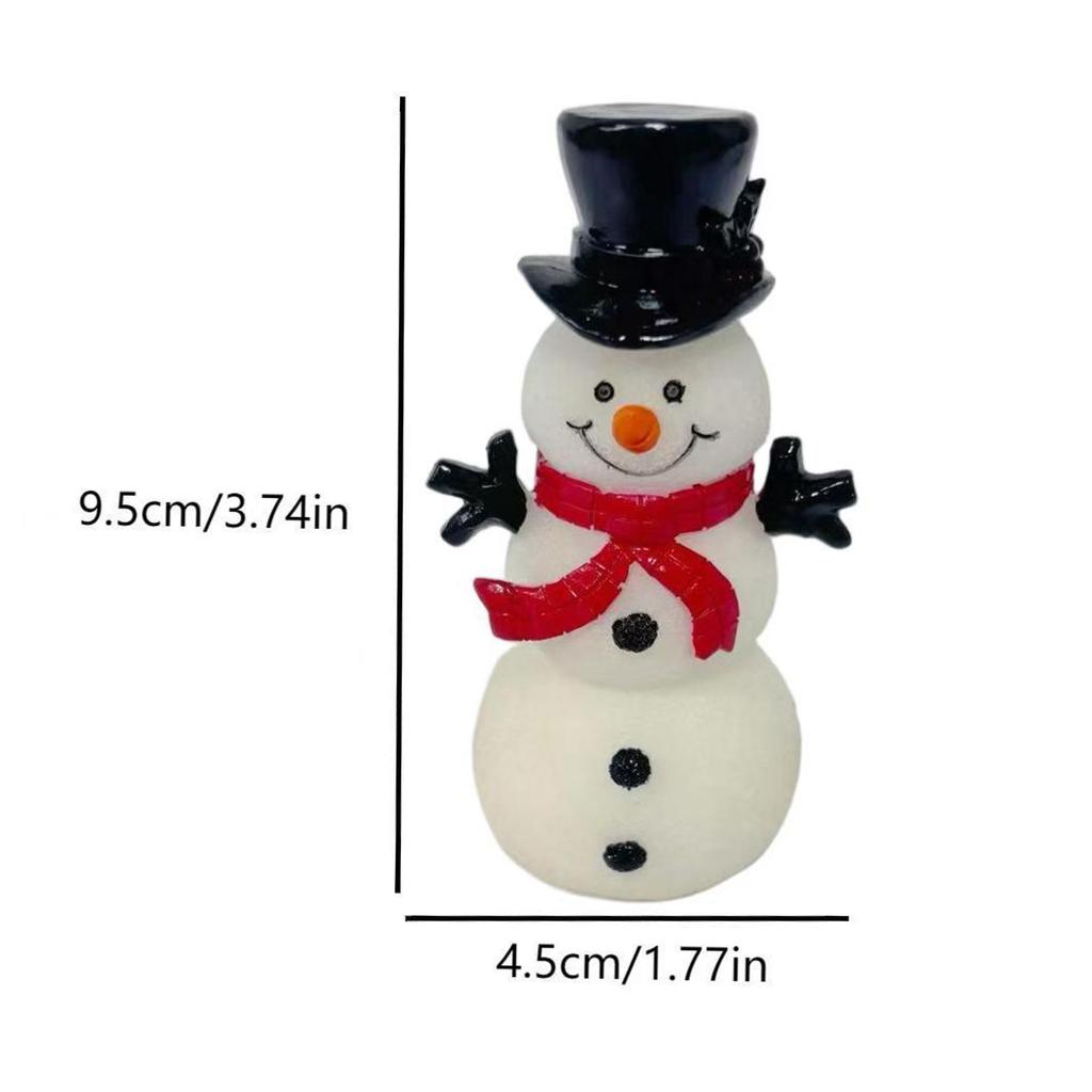 1/2Pcs Snowman Night Light with Top Hat Christmas Snowman Ornament PVC Xmas Snowman Lamp For Outdoor Garden Party Decor Gifts