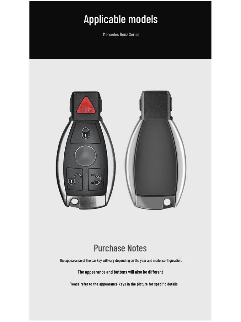 Real Carbon Fiber Key Cover for Mercedes-Benz C-Class, S-Class, GLA200, GLC260
