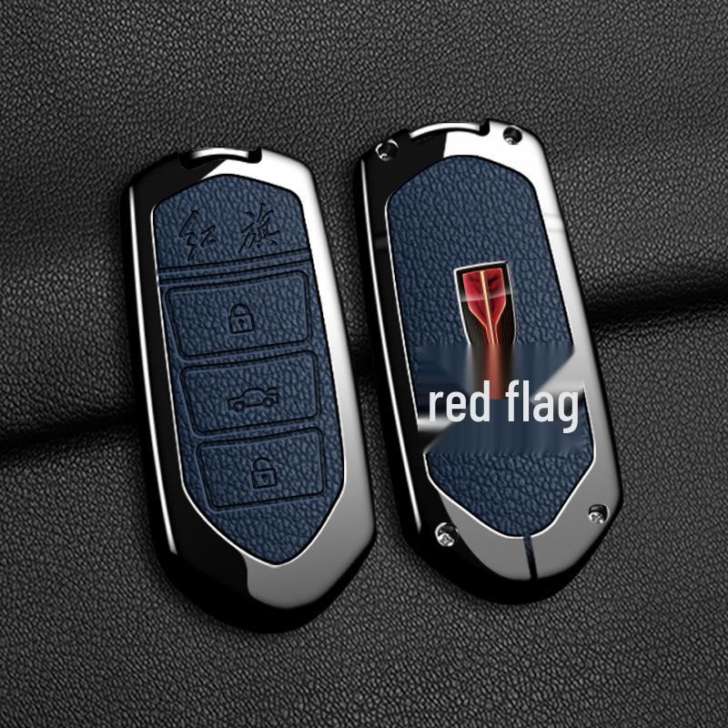 

Hongqi L5 Car Key Case: Metal Buckle Protective Shell for Remote Control Modification Box Packaging