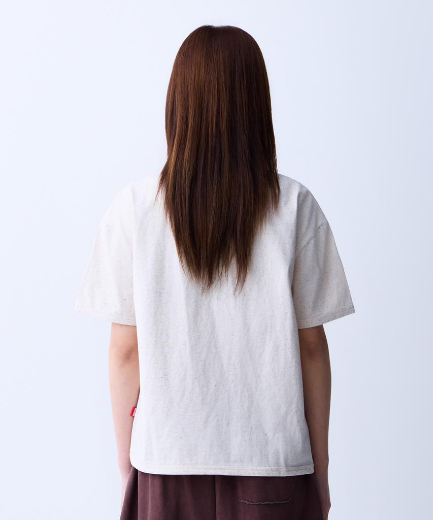 ADERNM Natural Sprinkle Round Neck T-Shirt Oatmeal