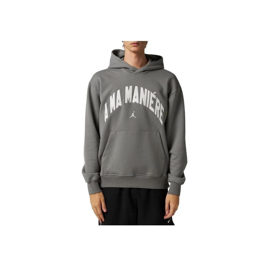 Jordan X A Ma Maniére FW24 Vintage Logo Letter Fashion Hoodie Unisex Hoodies Gray HF0540-029