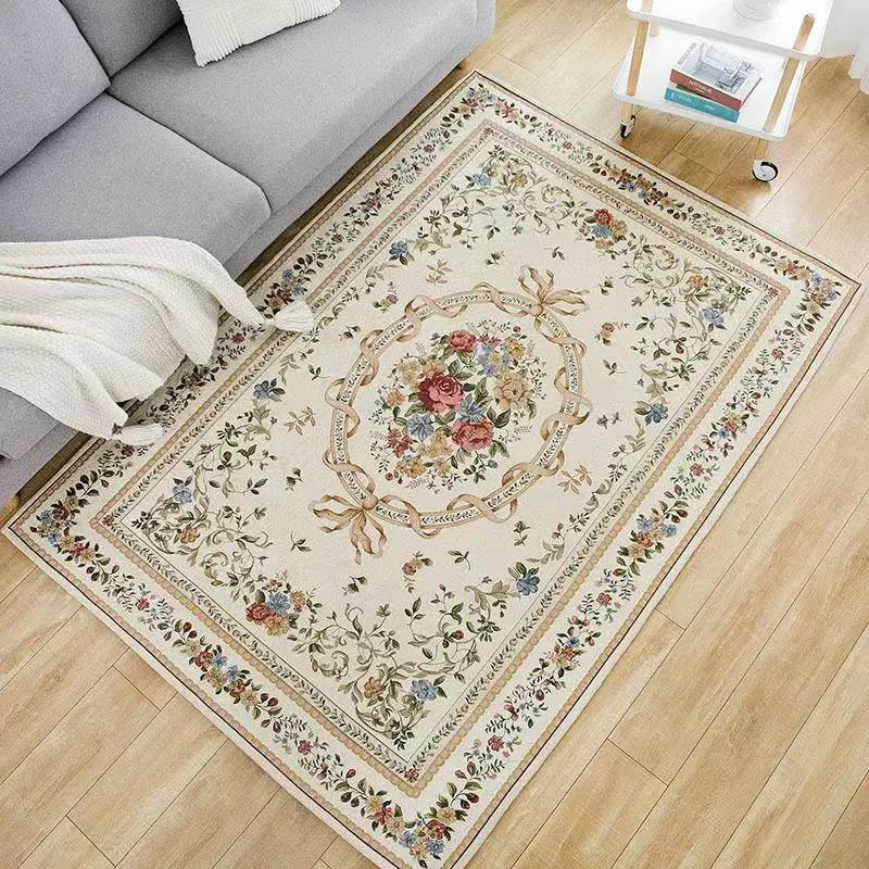 WTEMPO Retro Elegant Printed Cloakroom Bedroom Living Room Rectangle Carpets Wardrobe Room Non-slip Soft Foldable Door Floor Mats