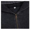Unisex 400g Vintage Washed Zipper Hoodie - Retro Oversized Sweatshirt Jacket
