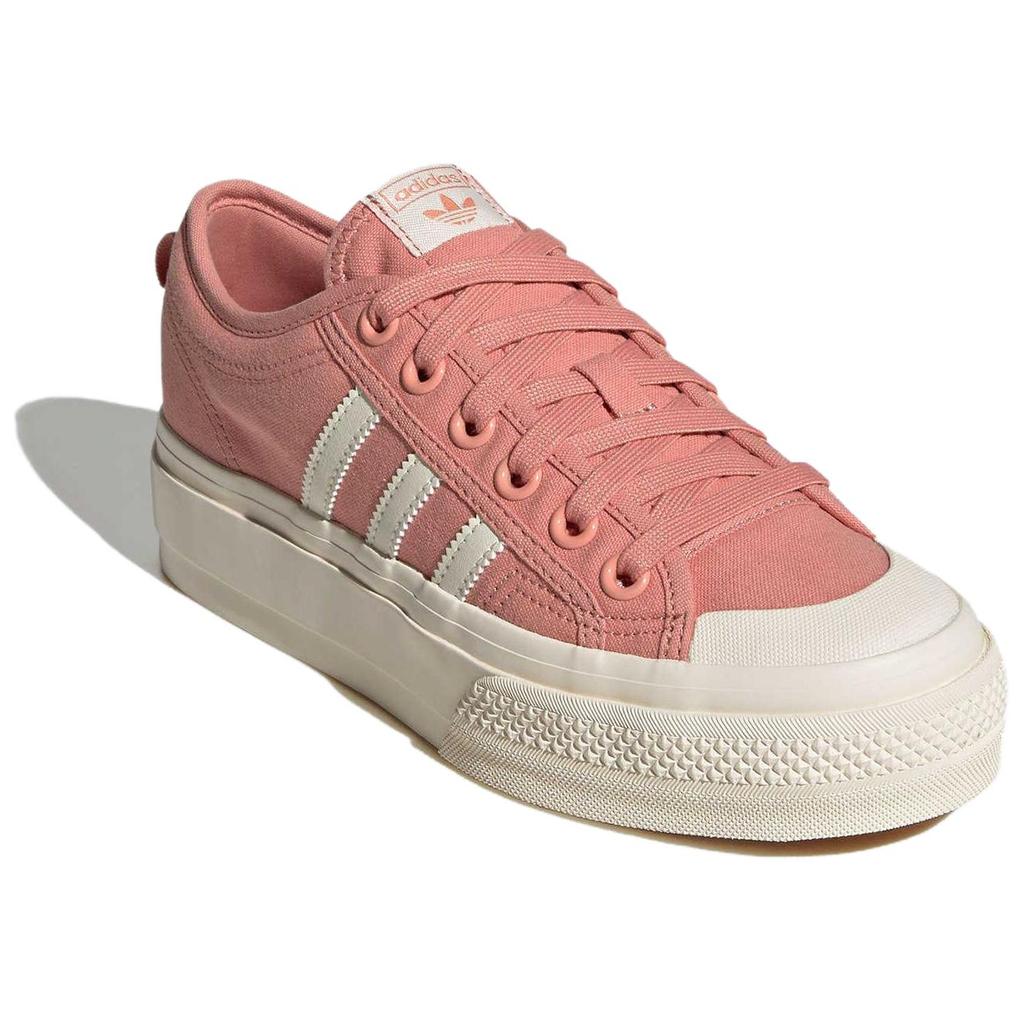 Adidas Originaler Nizza Plattform Komfortable Mote Slitesterke Høydeøkende Lav Topp Lerretssko Dame Sneakers Rosa JQ9149