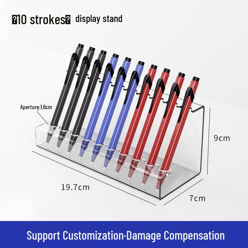 Clear Acrylic Pen and Cosmetic Display Stand for Fountain Pens, Lipsticks, and Eyebrow Pencils