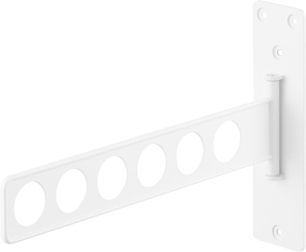 Yamazaki Tower Folding Clothes Dryer Drywall Tweezers and Wood Screws for Less Visible 30cm W x D x 18cm H Wall-Mounted (Includes Holes) - White,