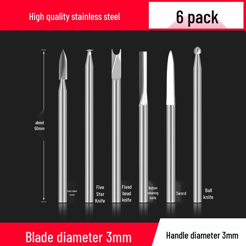Dental & Wood Carving Tool Set: Power Tool, Engraving Knife, Steel Drill Bit, Grinding & Scribing Heads