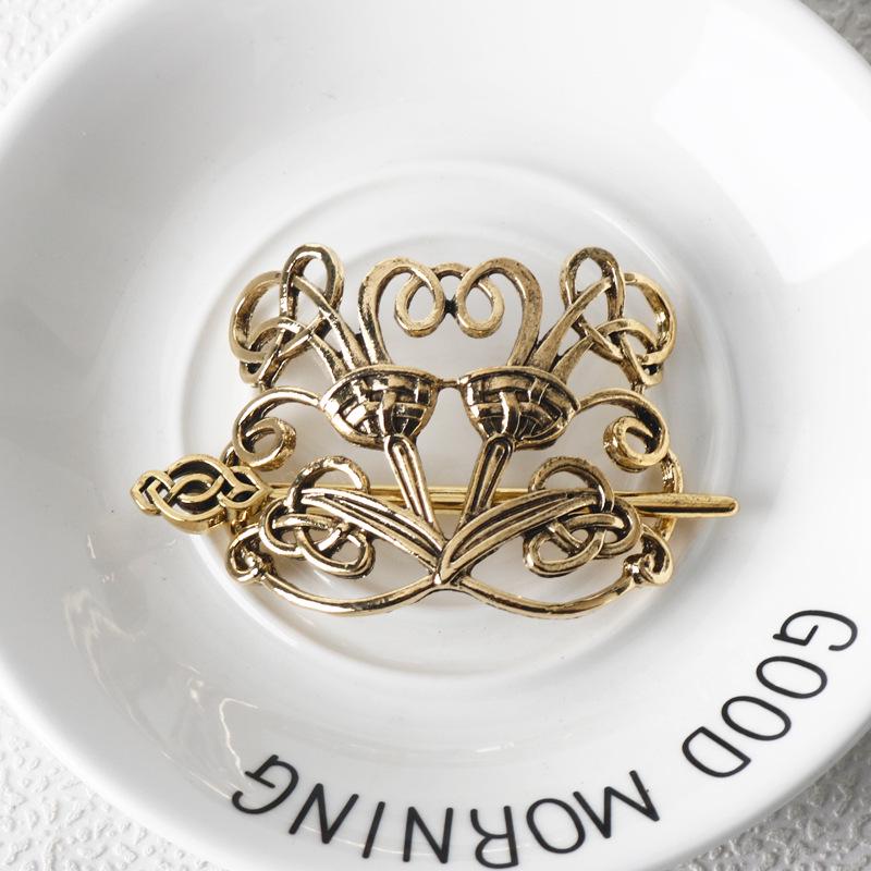 European & American Retro Celtic Knot Hairpin - Metal Crown Updo Clip