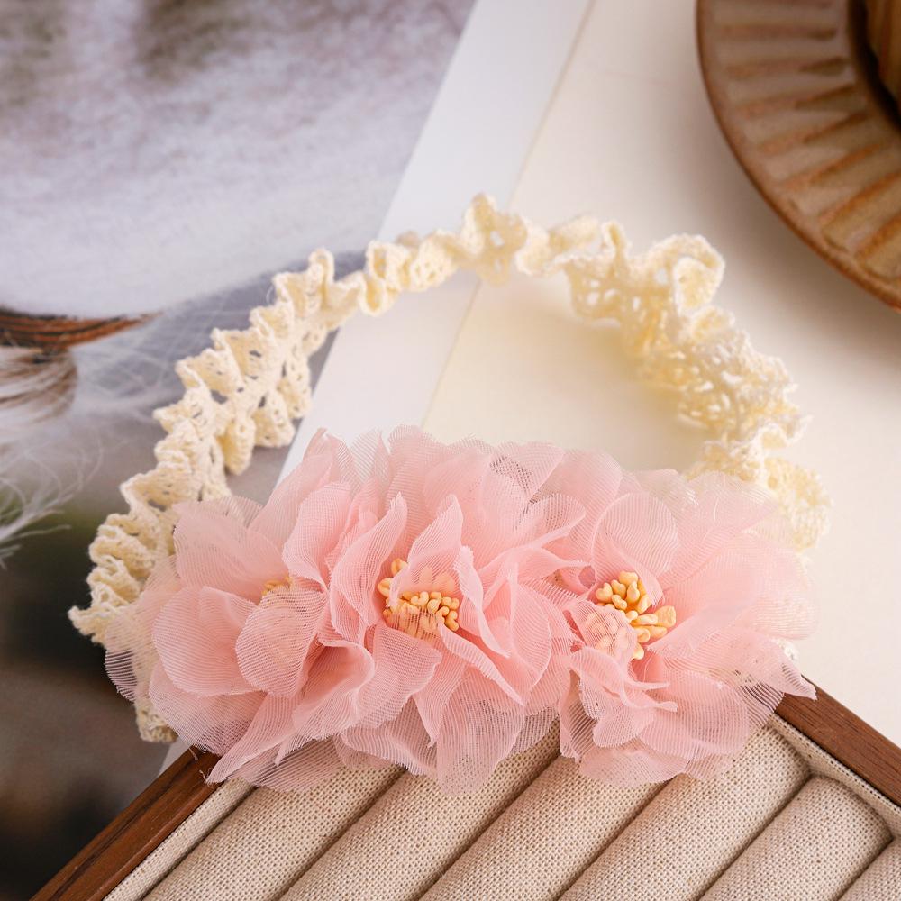Korean Style Mesh Flower Baby Headband - Children's Princess Headdress for Birthdays and Photos