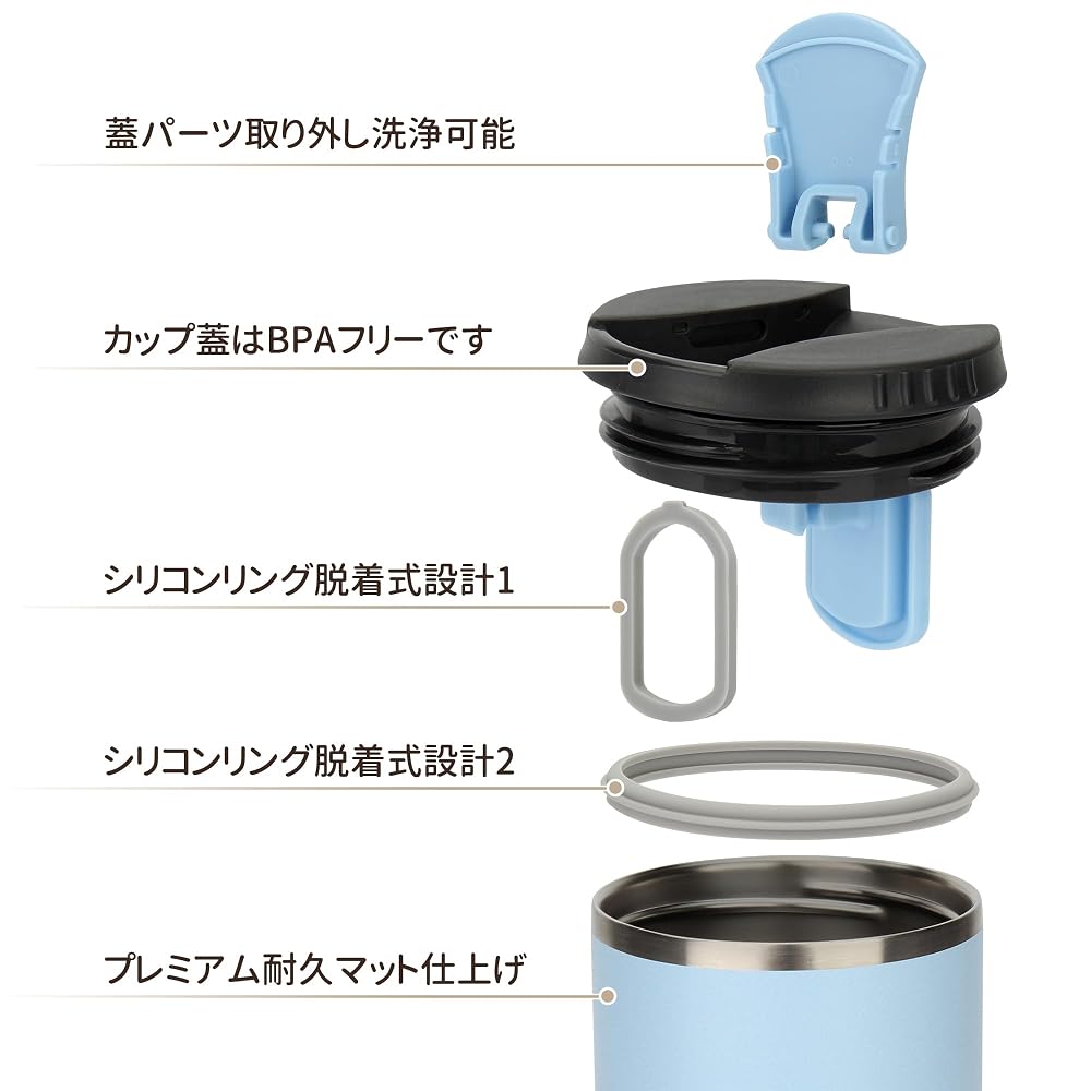 TYESO Tumbler with Lid, Leak-Proof, Vacuum Insulated, Large Capacity, Stainless Steel, Thermos,