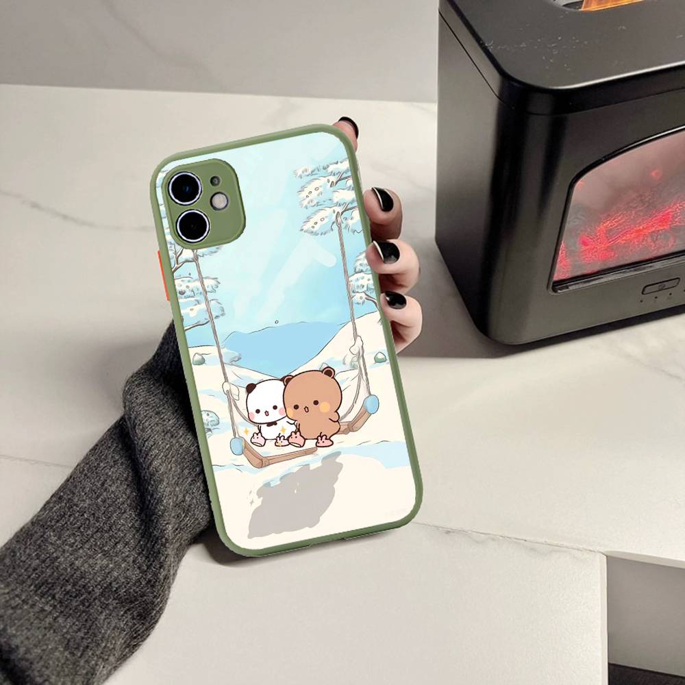 Cute Cartoon Bubu Dudu Phone Case For iPhone 16 15 14 Plus 15 13 12 11 Pro Max X XS MAX Matte Cover