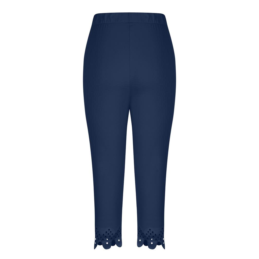 Pantaloni corti da donna estivi con coulisse elastica a vita alta, pantaloni casual slim fit a gamba larga