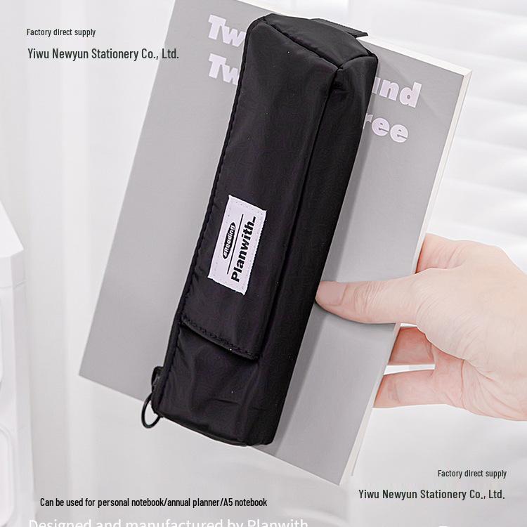 Bärbart Krämblått Pennskrin för Studenter - Liten Kapacitet, Minimalistisk Stil