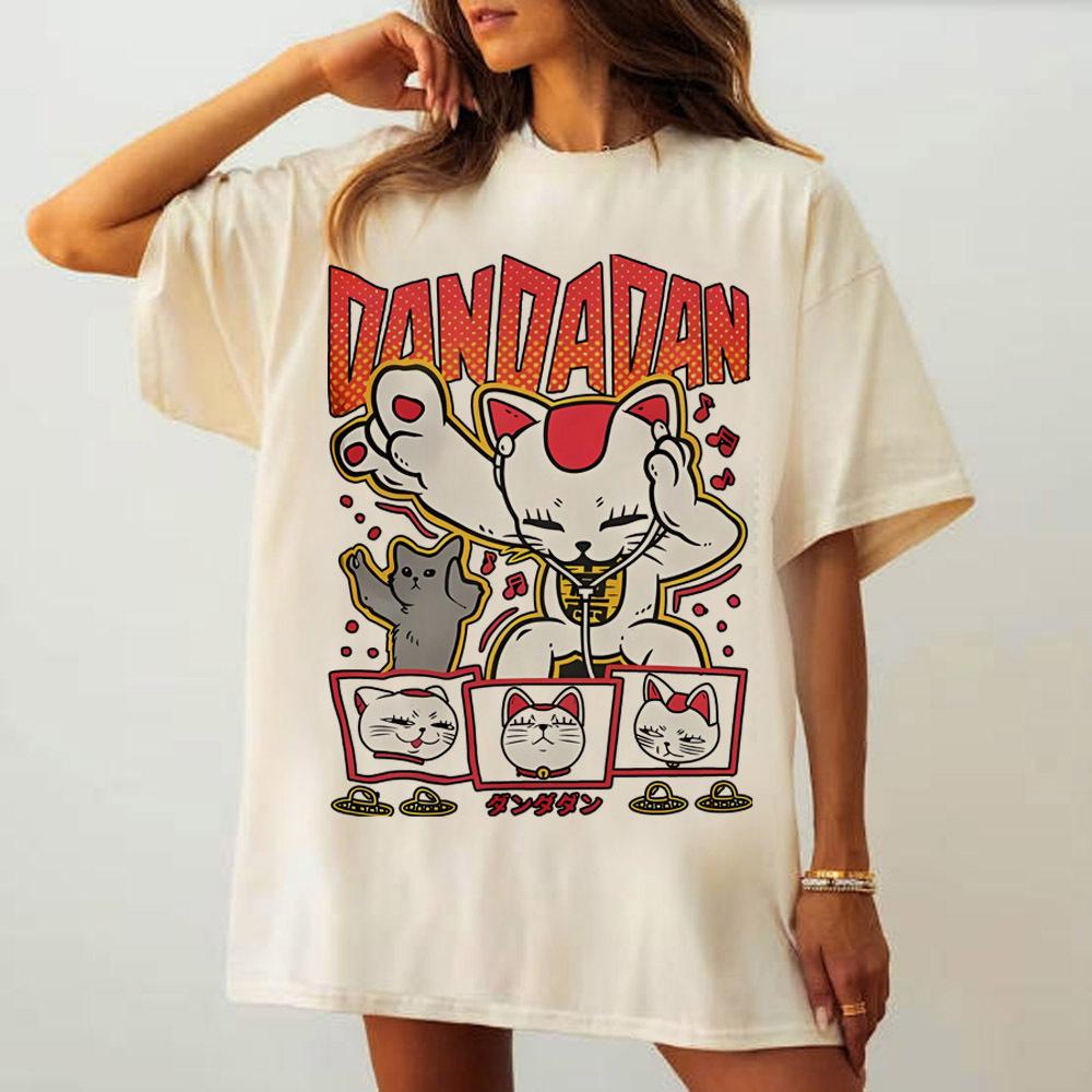 

Dandadan top tees female harajuku Pastel graphic Women aesthetic top tees graphic Breathable kawaii Graphic 80s Vintage 4XL