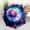 1 PC Automatic Folding Umbrella - Mandala Lotus Pattern, Portable & Foldable Design with 8 Ribs, Christmas Birthday Gifts