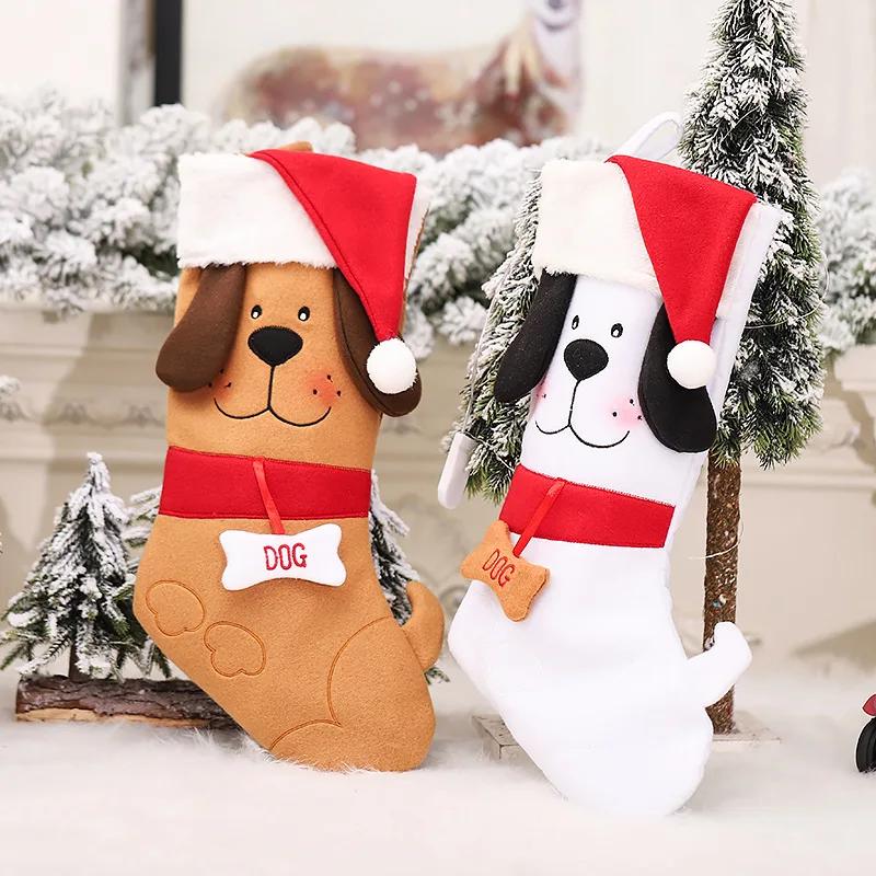 Calza di Natale Sacchi di Babbo Natale Regalo Decorazioni Natalizie per la Casa Sacchetto Caramelle Ornamento da Appendere all'Albero di Natale Capodanno 2023