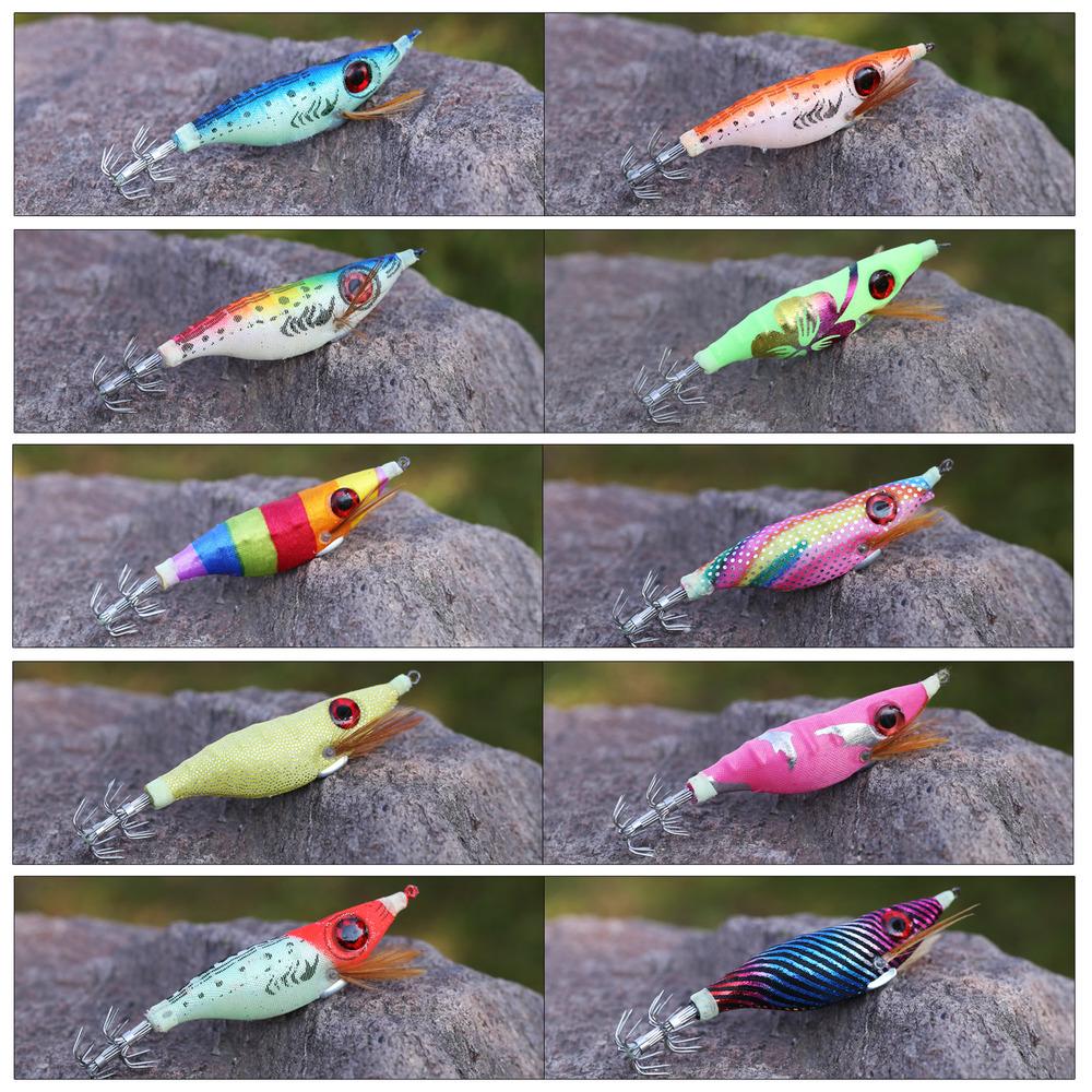SOUGAYILANG Fishing Lures 3D Fishing Eyes Fishing Bait with Hooks Double Squid Hooks Artificial Bait