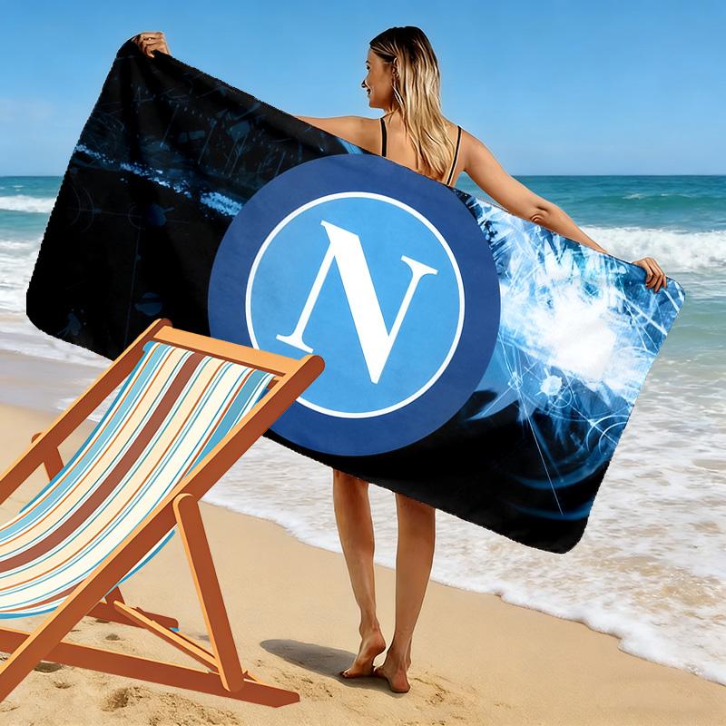 SSC Napoli Baskılı Plaj Havlusu, Plaj Kamp Yüzme İçin Büyük Yumuşak Hızlı Kuruyan Havlu