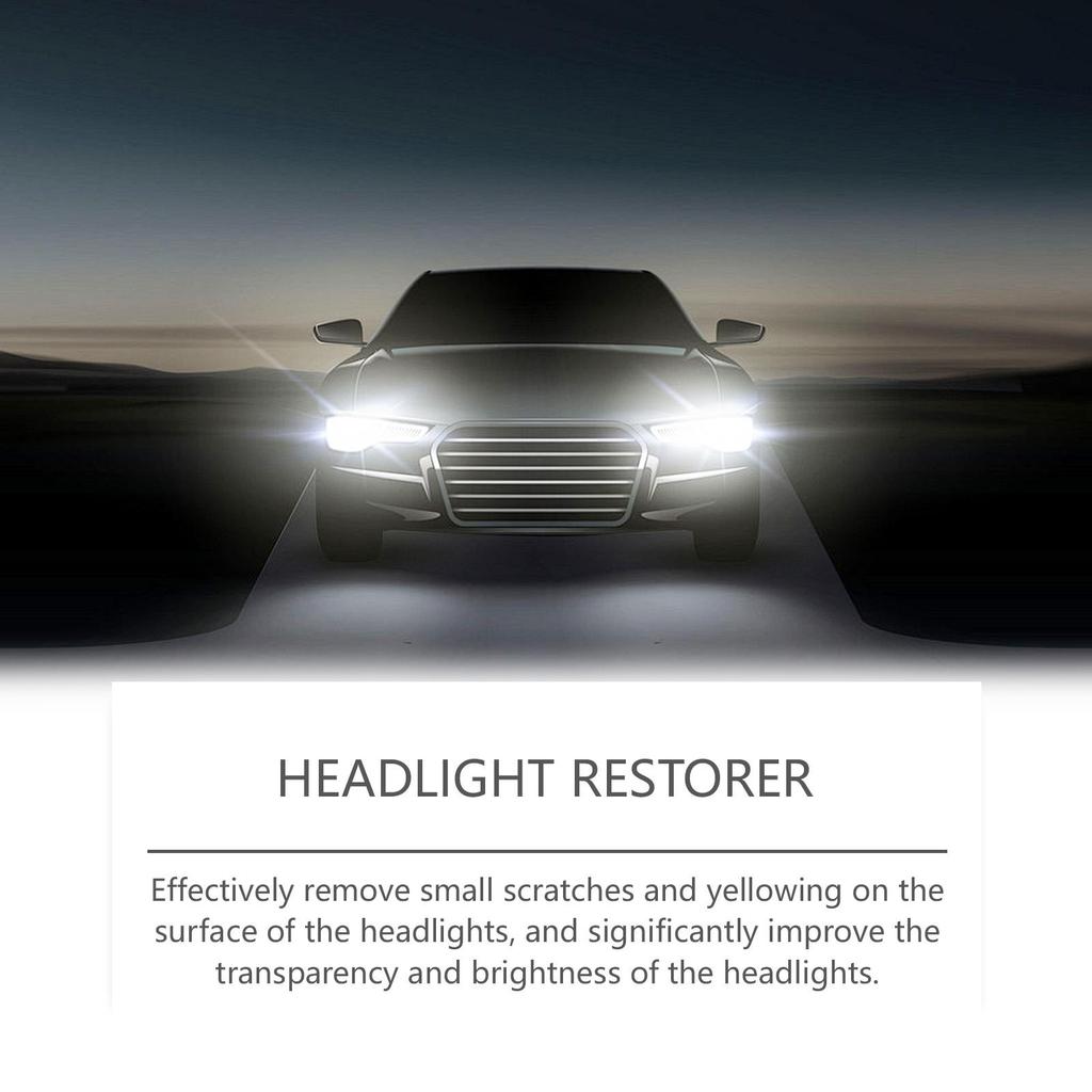 Homonth Car Headlight Restoration Liquid, Headlight Scratch Removal Agent, Car Headlight Polishing and Restoration Cleaning Kit 1 Set