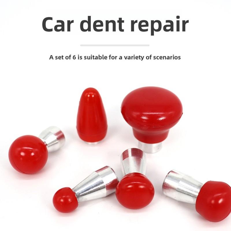6Pcs Car Dent Repair Tool Leather Hat Hammer Replacement Head Dent Repair Replacement Head Hook Top Pit Tool M8 thread