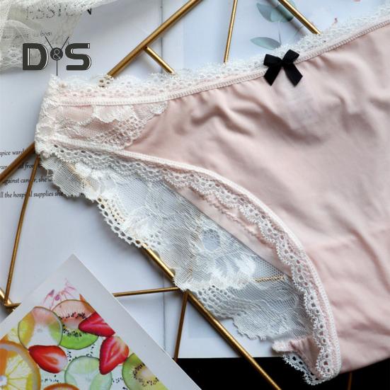 Damen-Unterwäsche aus Eisseide, sexy, niedrige Taille, Spitzenhöschen, nahtlos, unsichtbar, atmungsaktiv, Stretch-Unterhose