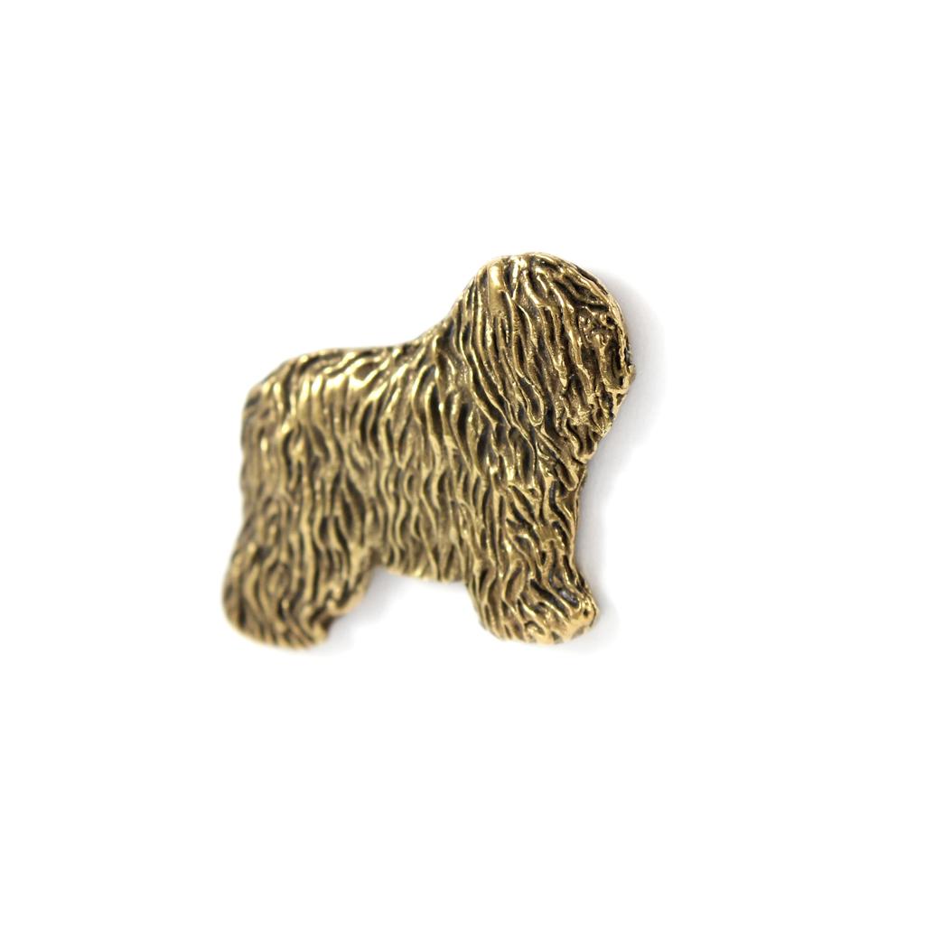 Polish Lowland Sheepdog, PON, Valee Sheepdog I - Gold-plated Pin Brooch, Elegant Dog Ornament, Unique Pin by Art-Dog Brand