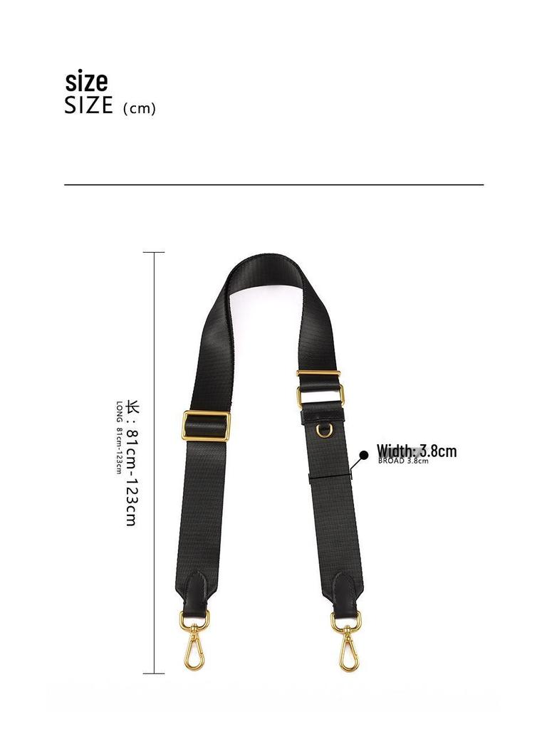 Black Wide Replacement Shoulder Strap for Hobo Cotton/Nylon Crossbody Bag or Backpack