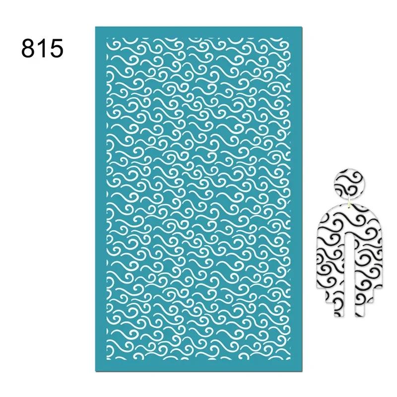 New Self-Adhesive Silk Screen Stencils for Polymer Clay Leaf Flower Decor Reusable Mesh Transfer Printing Earring Jewelry Making