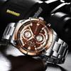 CURREN Men's Fashion Quartz Watches Date Waterproof Chronograph Wristwatches Stainsteel Steel Band Luminous Watch