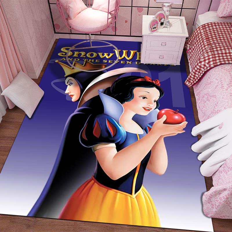 1PC Disney Snow White Print Carpet for Living Room Bedroom Kid's Room Home Decor Pink Room Decor Area Rug Non-slip Mat Play Mat