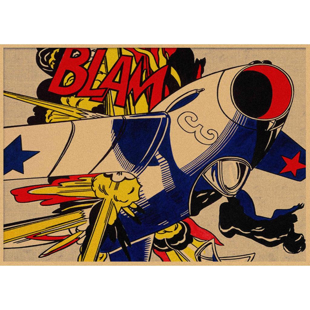 Roy Lichtenstein Pop Art Retro Kraftový plakát pro bar nebo kavárnu Nástěnná dekorace 357