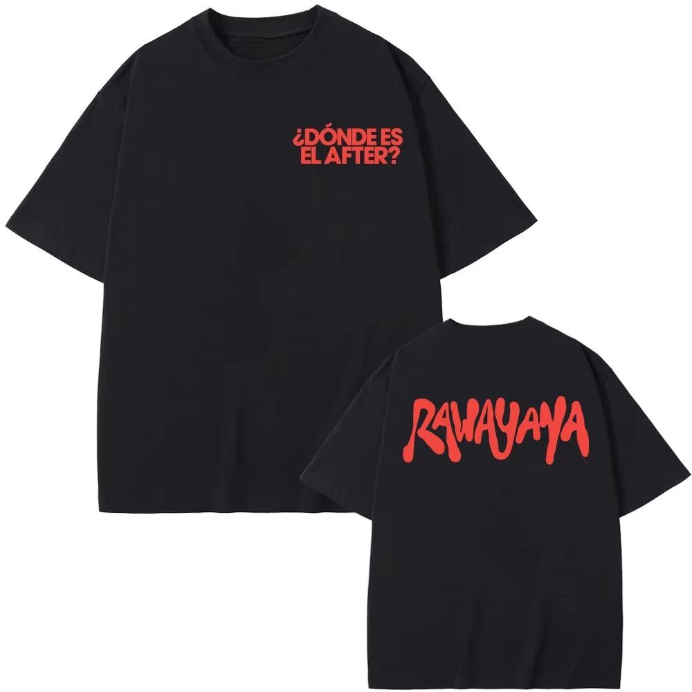 

Rawayana Donde Es El After Album Logo Print T Shirt Men s Clothing Vintage High Street T-shirts Fashion pure Cotton Tee Shirt... S разноцветный