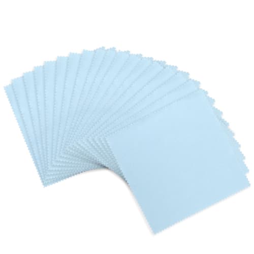 CCINEE Silver Polishing Cloth, Metal Polishing Cloth, Silver Cloth, Stain Remover, 20 Pieces, for Jewelry, Silverware, and Metal Cleaning (Blue, 15*15