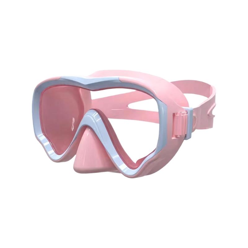 180 Degree Panoramic View Child Diving Snorkels Mask Snorkels Mask Goggles for Scubas Diving, Snorkeling and Freediving розовый