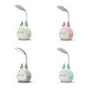USB LED-bordslampe Kaninlys Søt tegneserielampe USB oppladbart LED-leselys Øyebeskyttelse Fargerik nattlys Nyhet