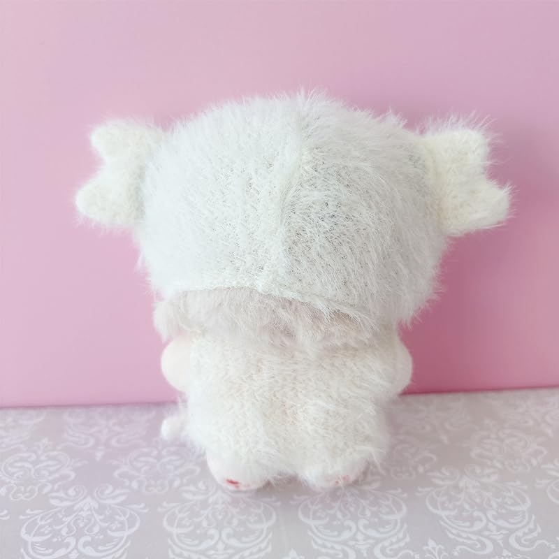Plush Knit Hat and Costume Set for 10cm Plush Toys, White [Used]