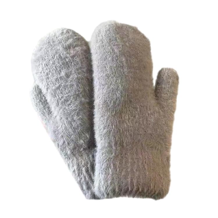 Winter Warm Gloves Faux Furs Gloves Stretchy Cuff Comfortable Wear for Skating