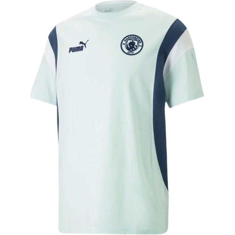 Puma X Manchester City Collaboration Ftbl Comfortable Logo Pullover Short Sleeve Football Shirt Men Tops 769484-05