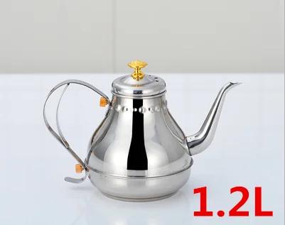 

stainless steel Gold golden teapot with strainer Coffee Pots European Style Hand Flush Palace Pot Fine Mouth Tea water pitcher